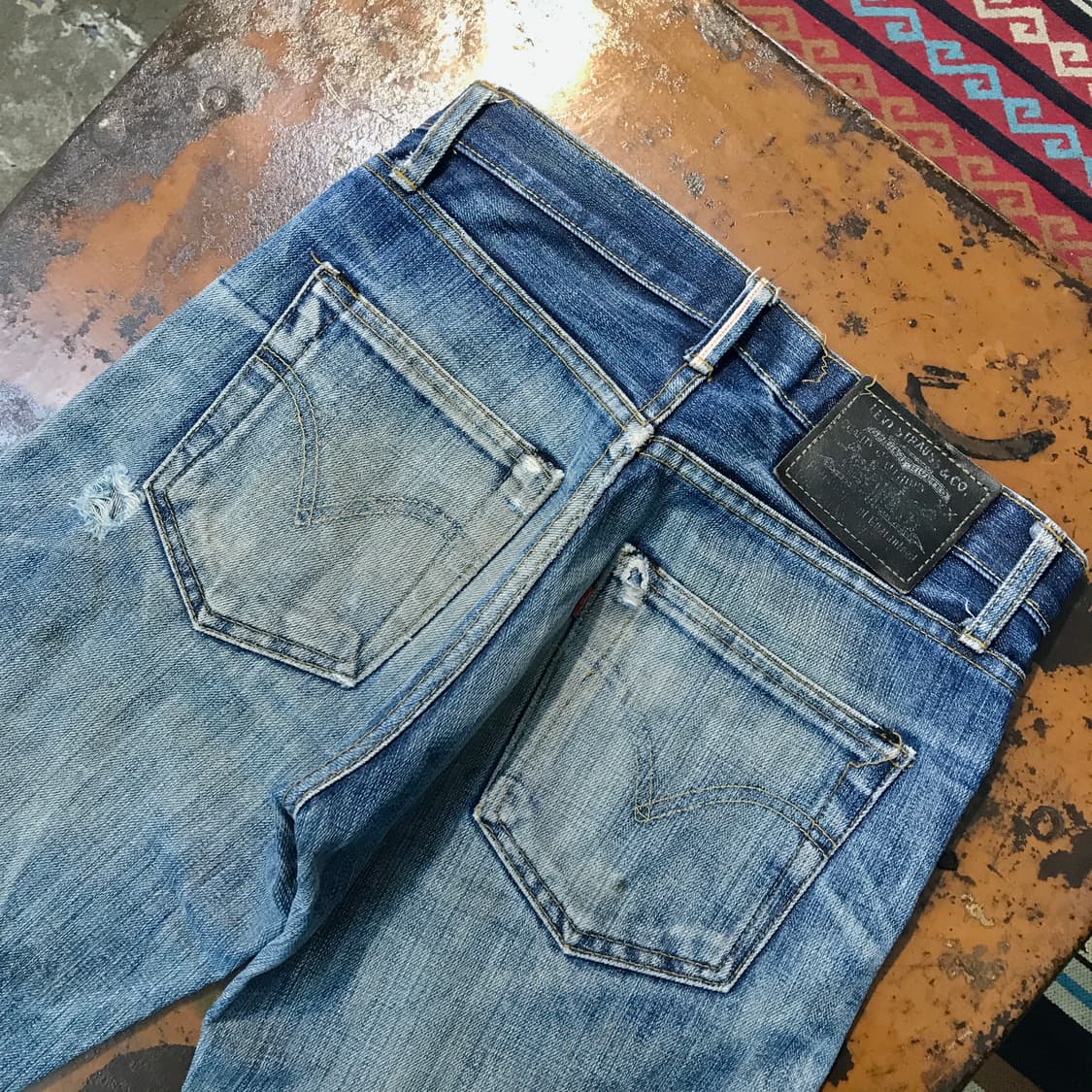 90s usa 리바이스 501xx 워시드 셀비지 데님 팬츠 허리 29 상품이미지5