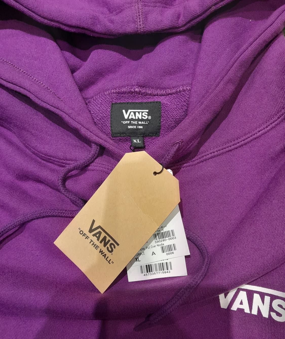 💥(새상품)  반스 자수 플레임 일판매장 후드 퍼플 (XL) 상품이미지7