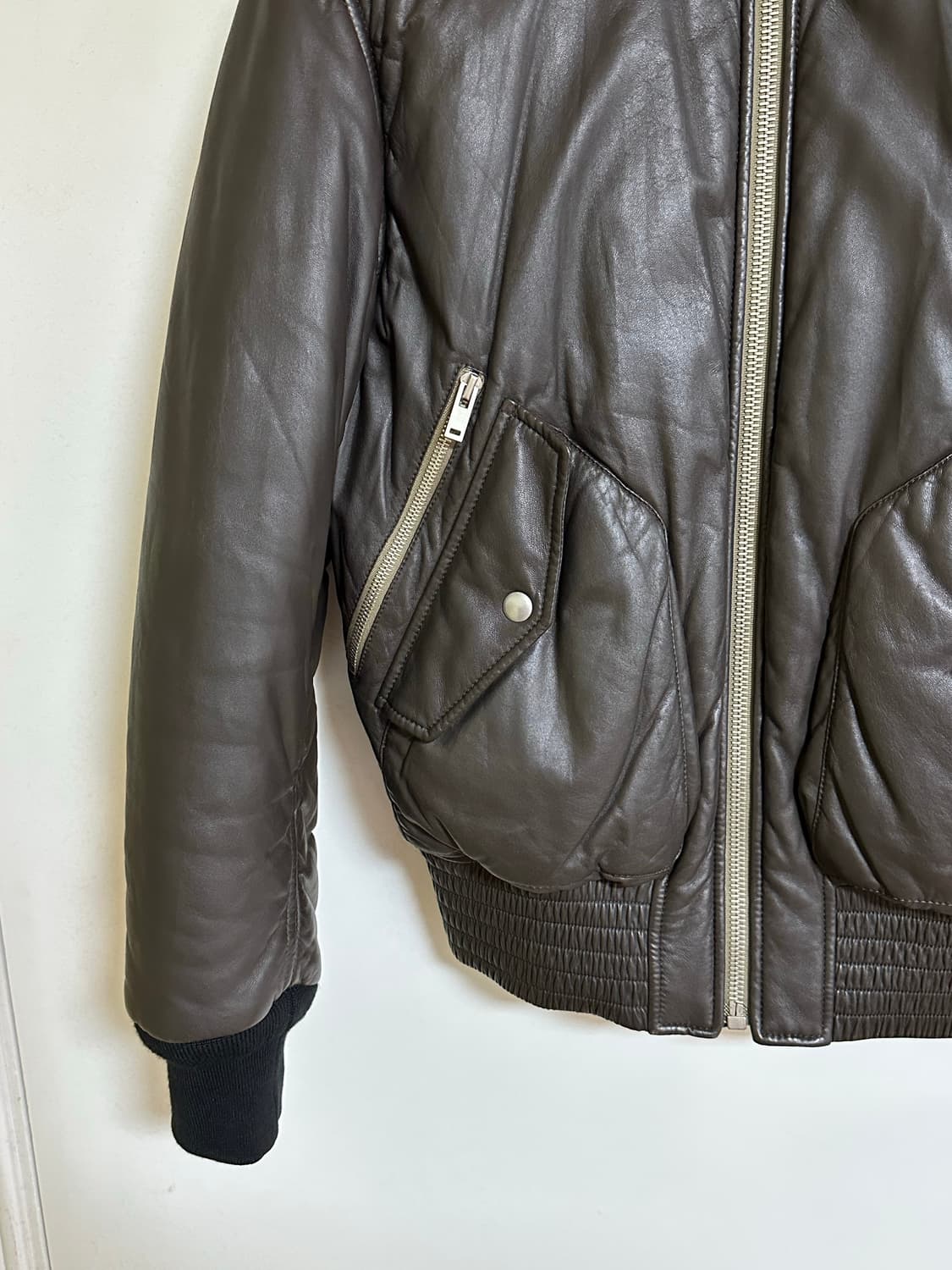 [48]마르지엘라 16FW 스티치 레더 봄버 자켓 상품이미지3