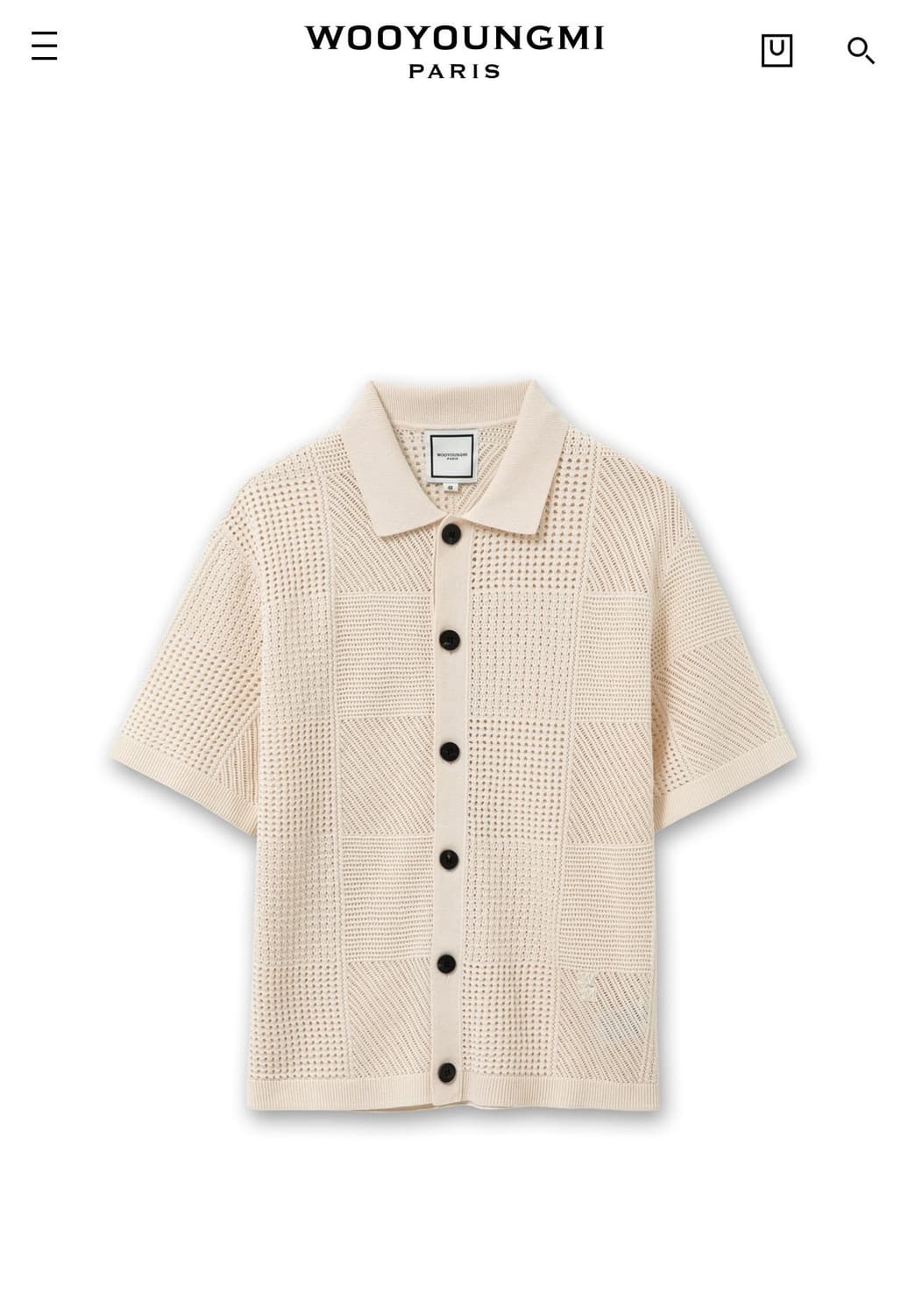 (52) 25ss 우영미 크로셰 숏슬리브 가디건 - 아이보리 상품이미지1
