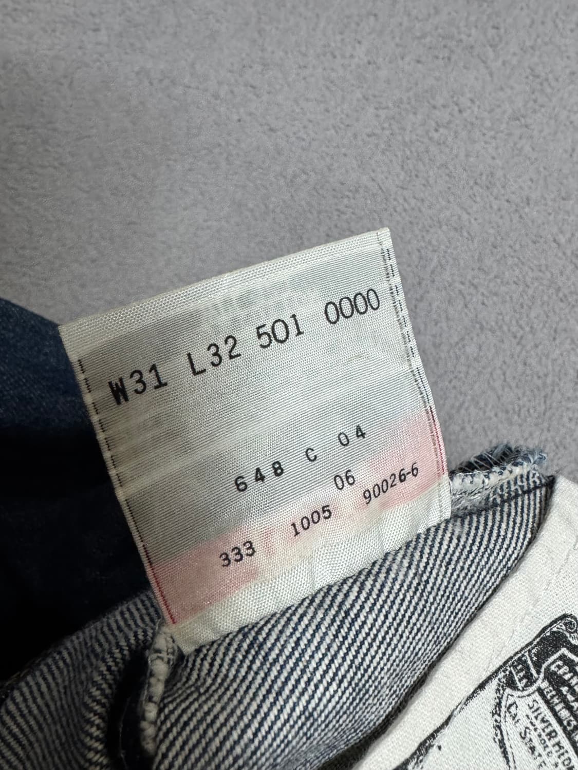 리바이스 501XX 진청 데님 청바지 05년 도미니카 생산 31/32 상품이미지6