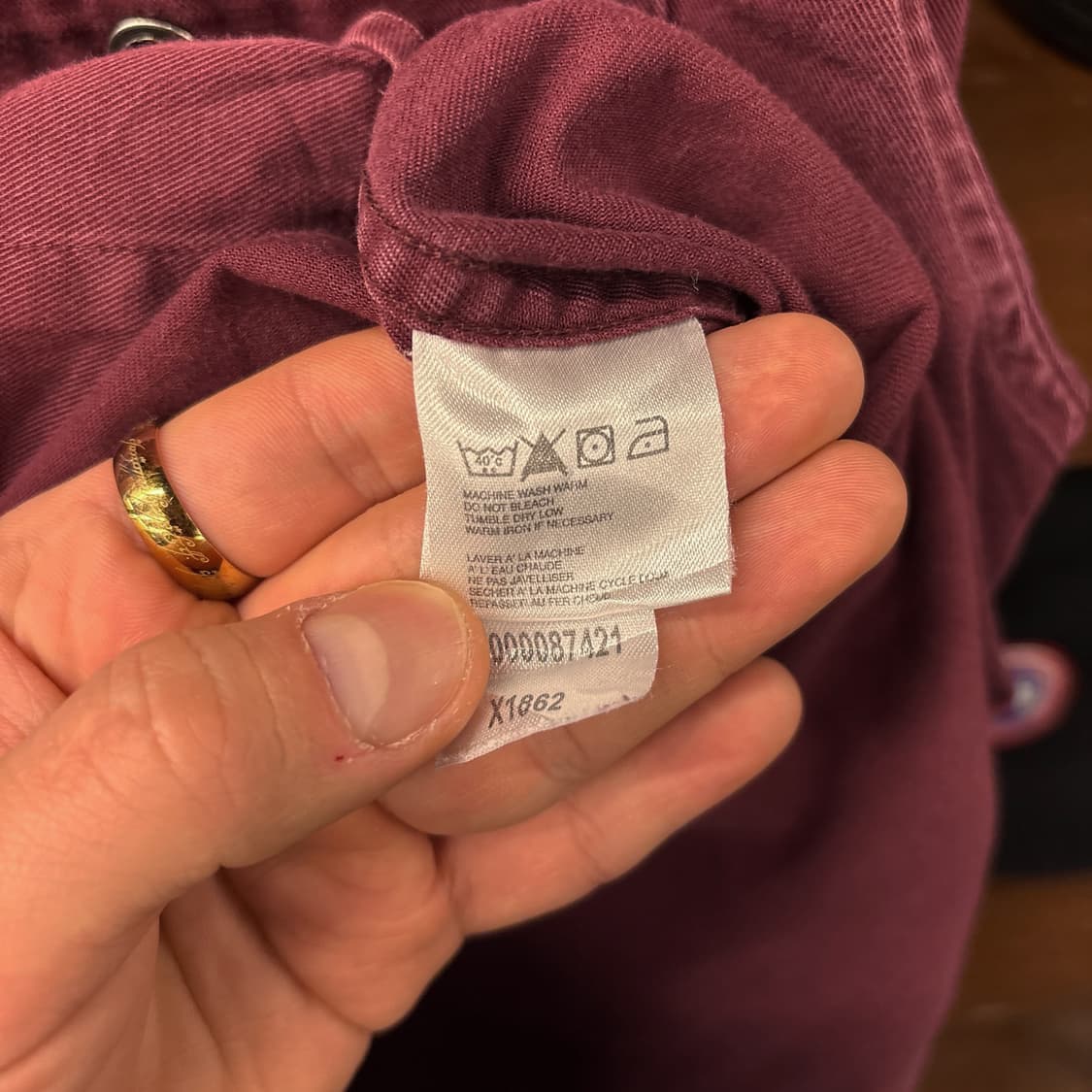 00s 할리데이비슨 헤비코튼 버건디 워크셔츠 스냅버튼 N959 상품이미지8