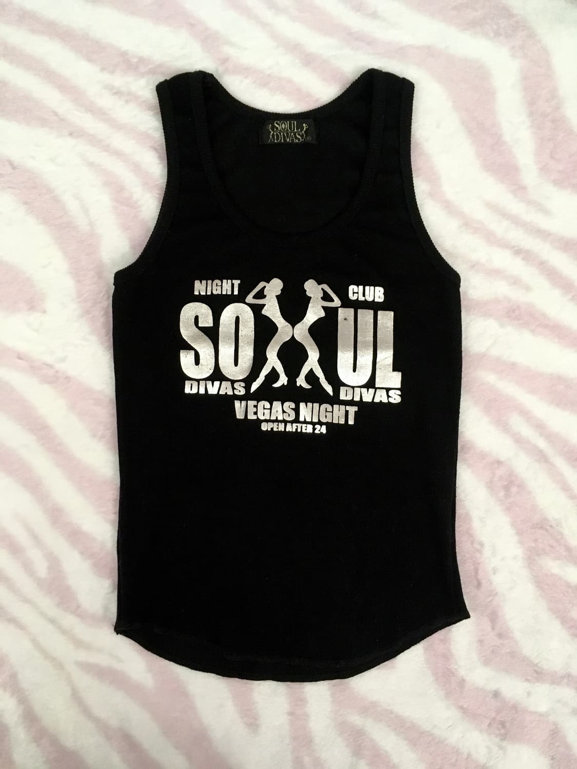 Soul Divas Y2K 슬리브리스 그런지 펑크 블랙 나시 오네갸루 상품이미지1