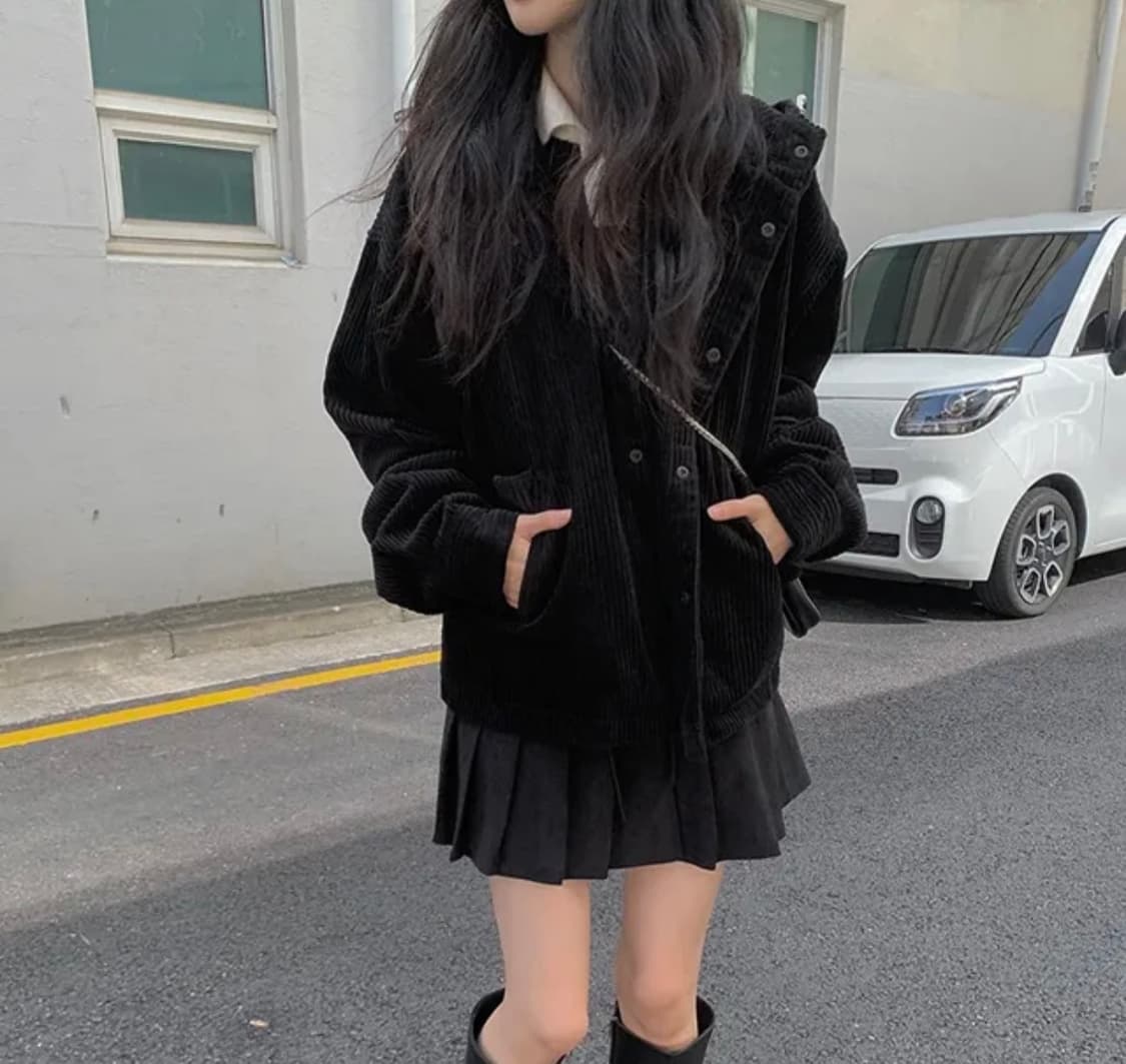 애니원모어 골덴 코듀로이 후드 점퍼 상품이미지1