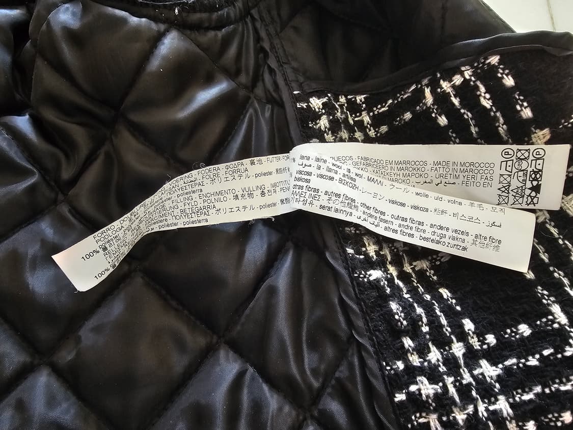 [ZARA] 자라 금장 체크 트위드 누빔 자켓 (M사이즈)
 상품이미지5