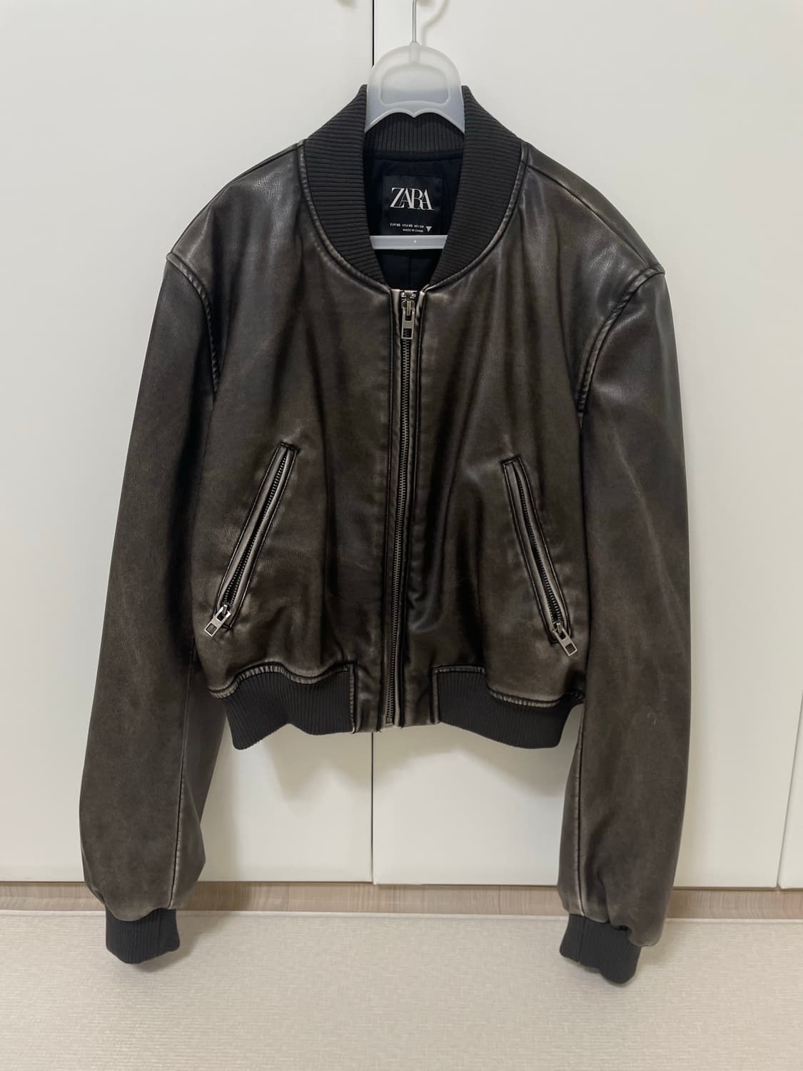 자라 페이크레더 봄버자켓 가죽자켓 상품이미지4