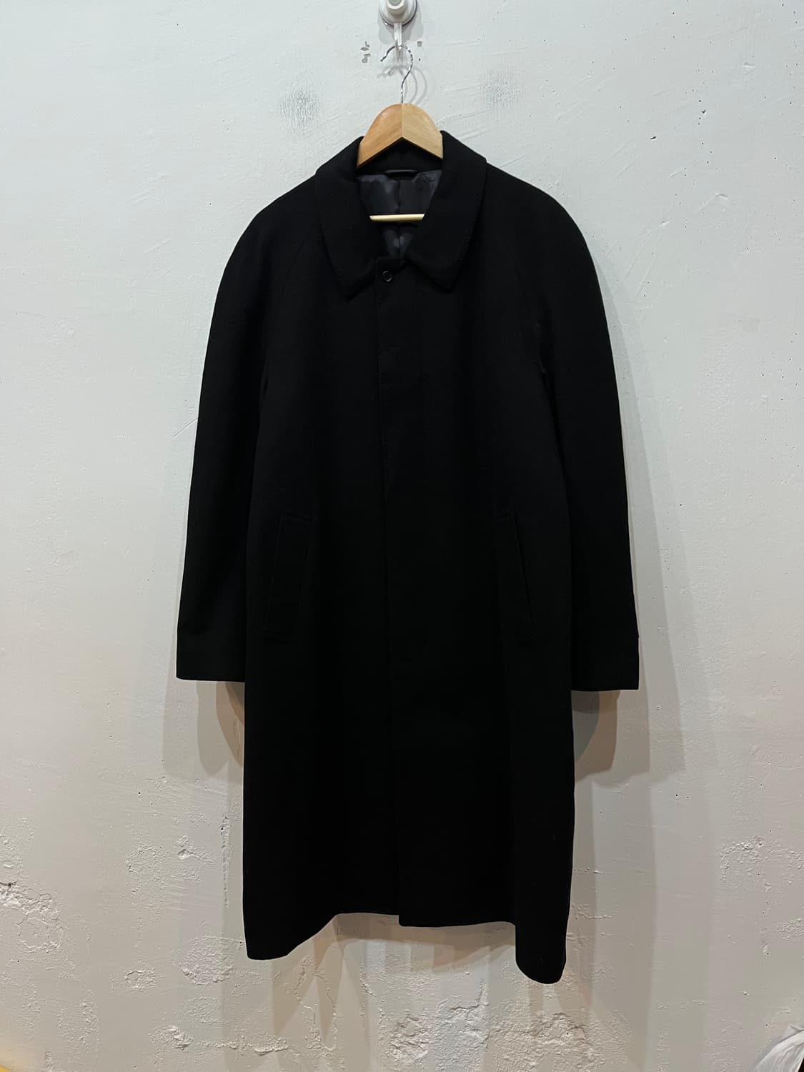 캐시미어100% 발마칸 코트 블랙 상품이미지1