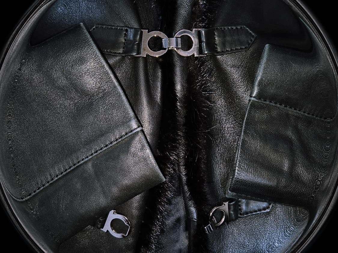 Vintage 08 qipao buckle Fur leather jack 상품이미지3