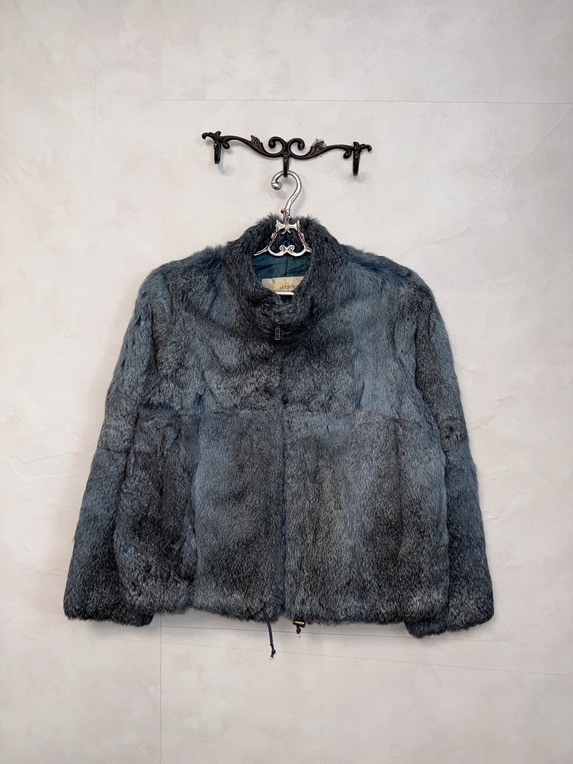 Mixed blue gray rabbit fur zipup jacket  상품이미지1