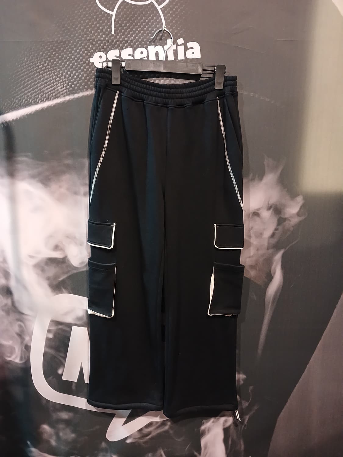 카고 밑단 스트링 와이드 팬츠 상품이미지1