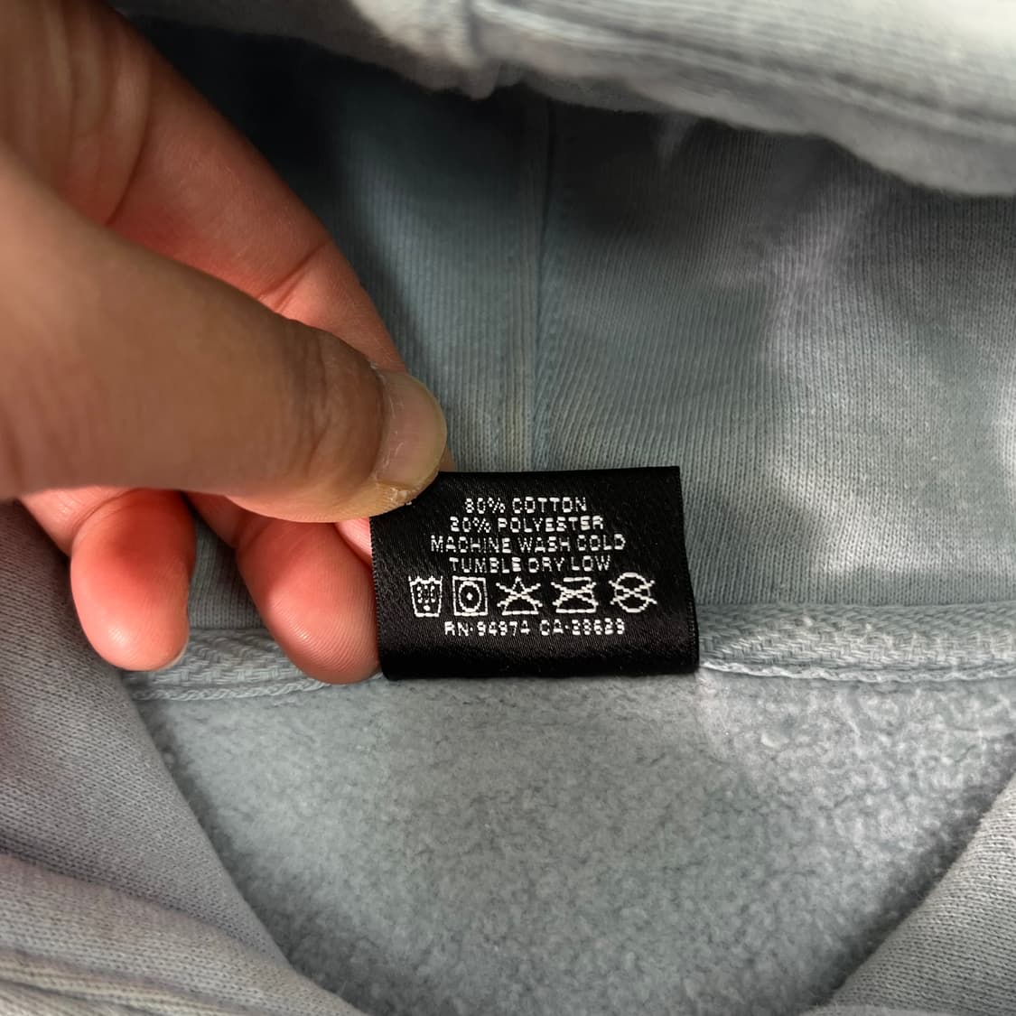 105 스투시 베이직 피그먼트 다이드 라이트블루 후드티 상품이미지5