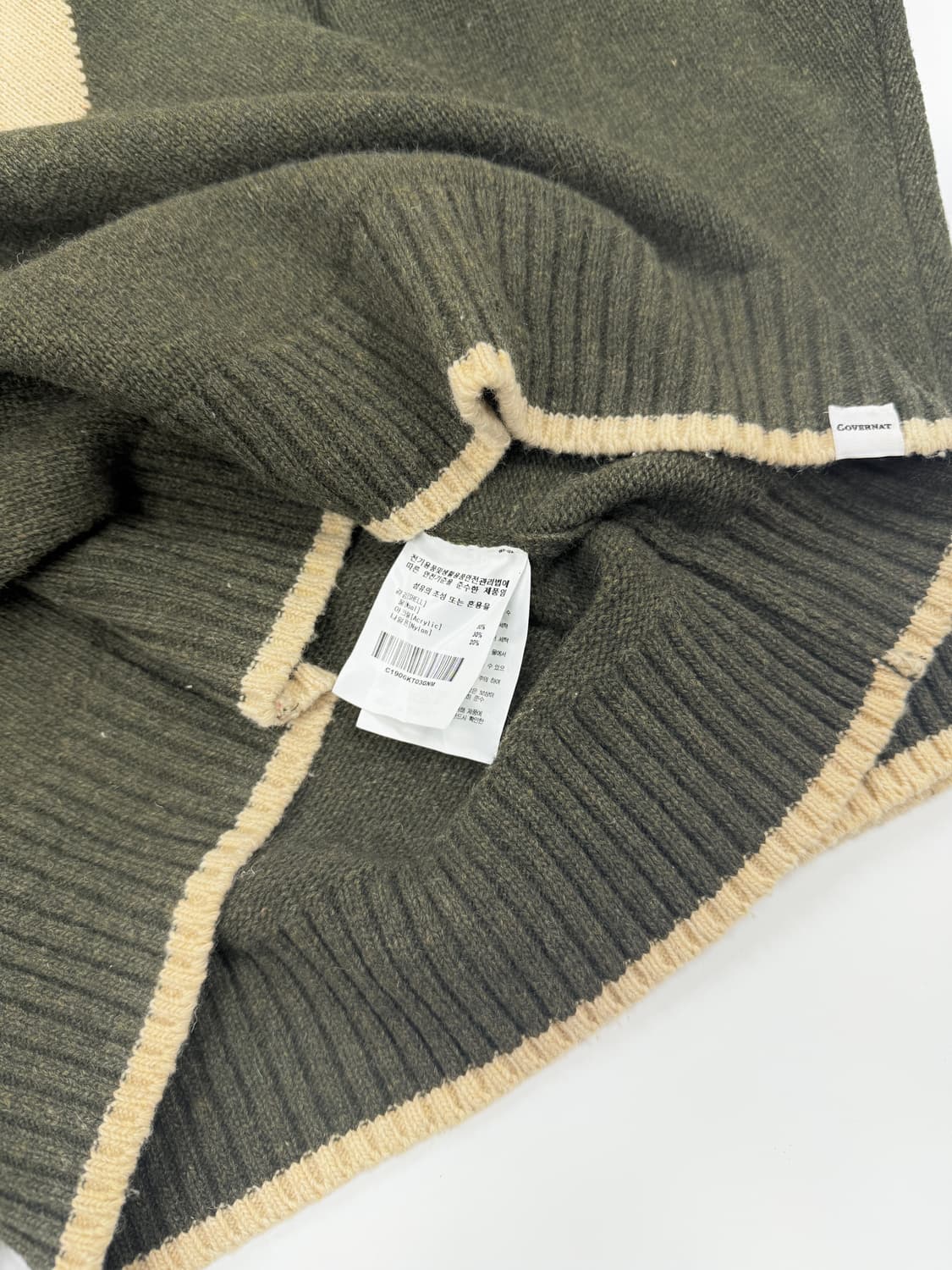 커버낫 카키 빅로고 니트 상품이미지5