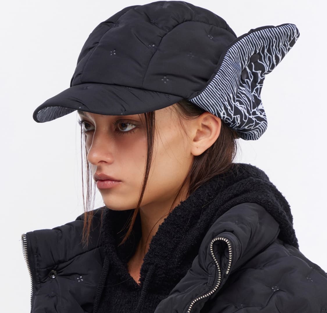 더그레이티스트 푸퍼 패딩 트루퍼햇 귀도리 군밤 모자 블랙 상품이미지6