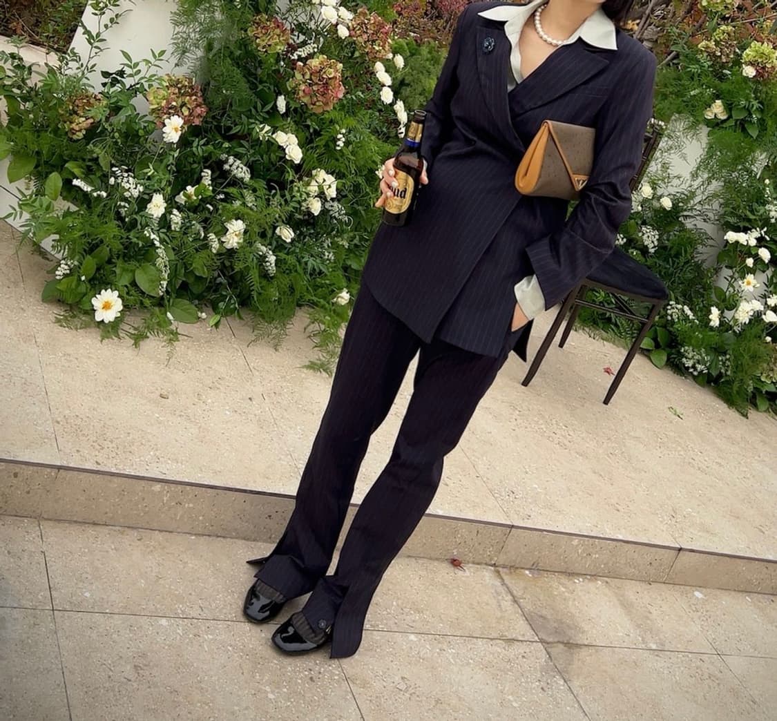 (새상품) GANNI 가니 스트라이프 수트 세트 상품이미지2