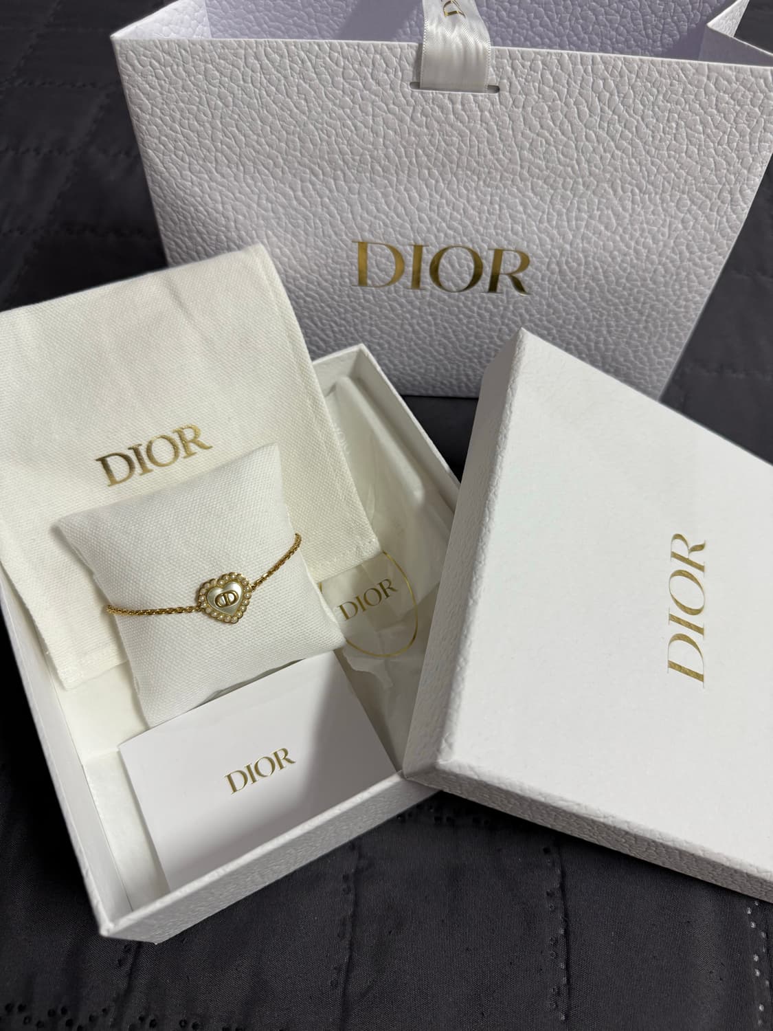 디올 하트 CD 팔찌 골드 풀구성 상품이미지2