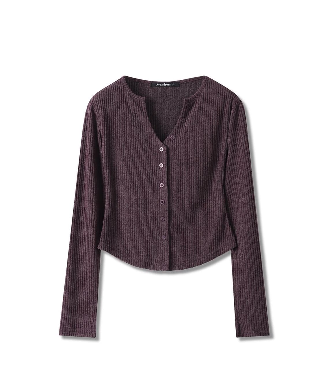 어반드레스 골지 니트 브이넥 가디건 니트 퍼플 M 상품이미지4