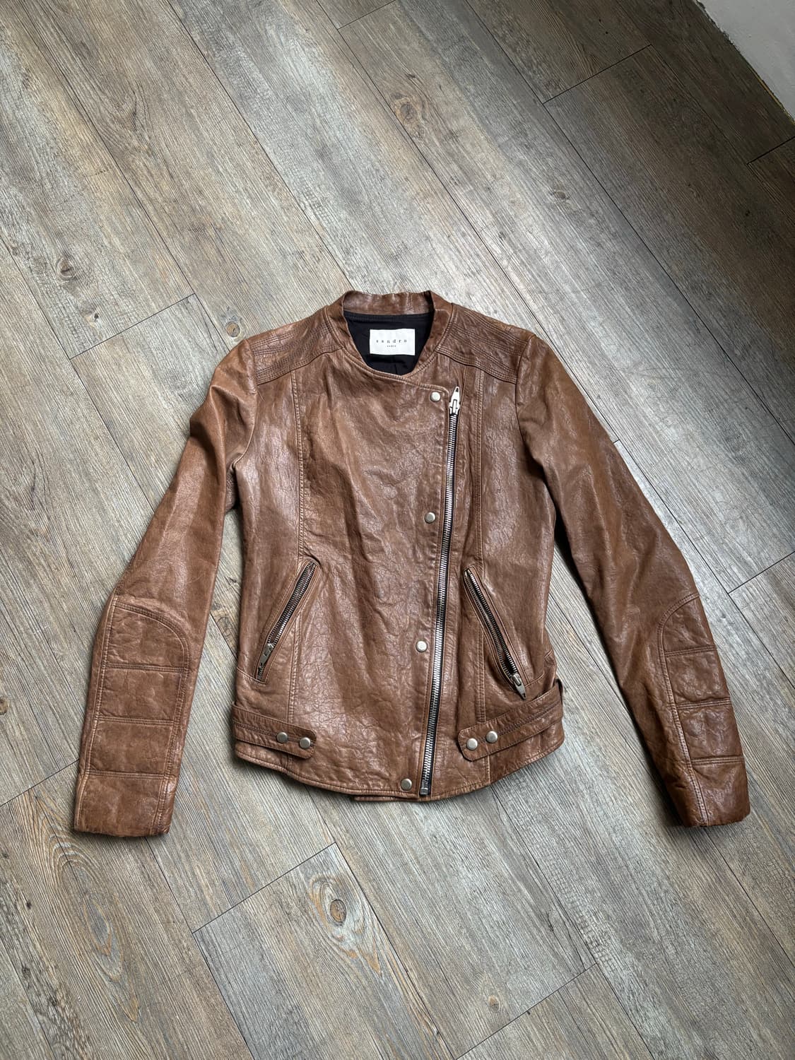 산드로 양가죽 레더 자켓 상품이미지3