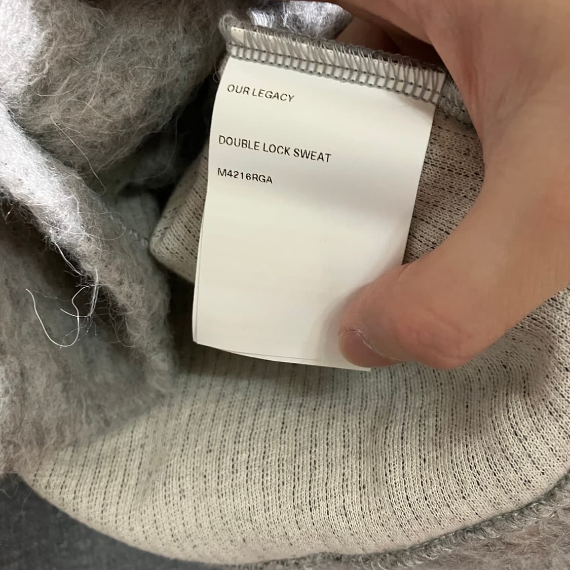 [48] 아워레가시 더블락 스웨터 알파카 그레이 브이넥 상품이미지5