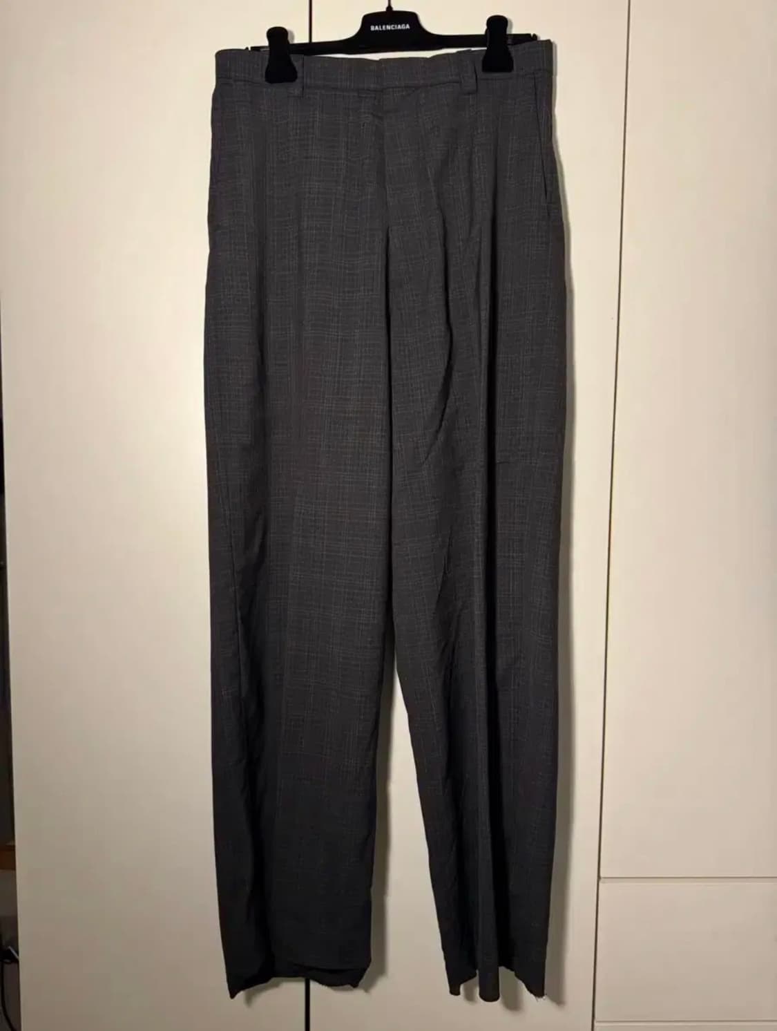 [1, S] 발렌시아가 22 summer 크롭 블레이저 그레이체크 셋업 상품이미지5