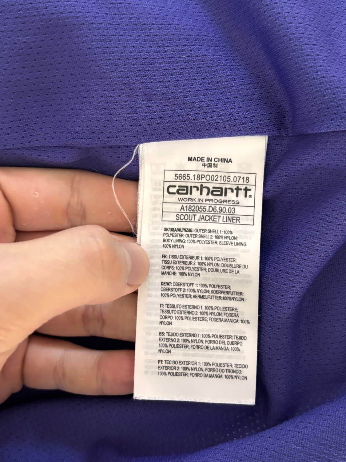 CarharttWip 플리스 후리스 자켓/Offwhite & Purple 상품이미지7