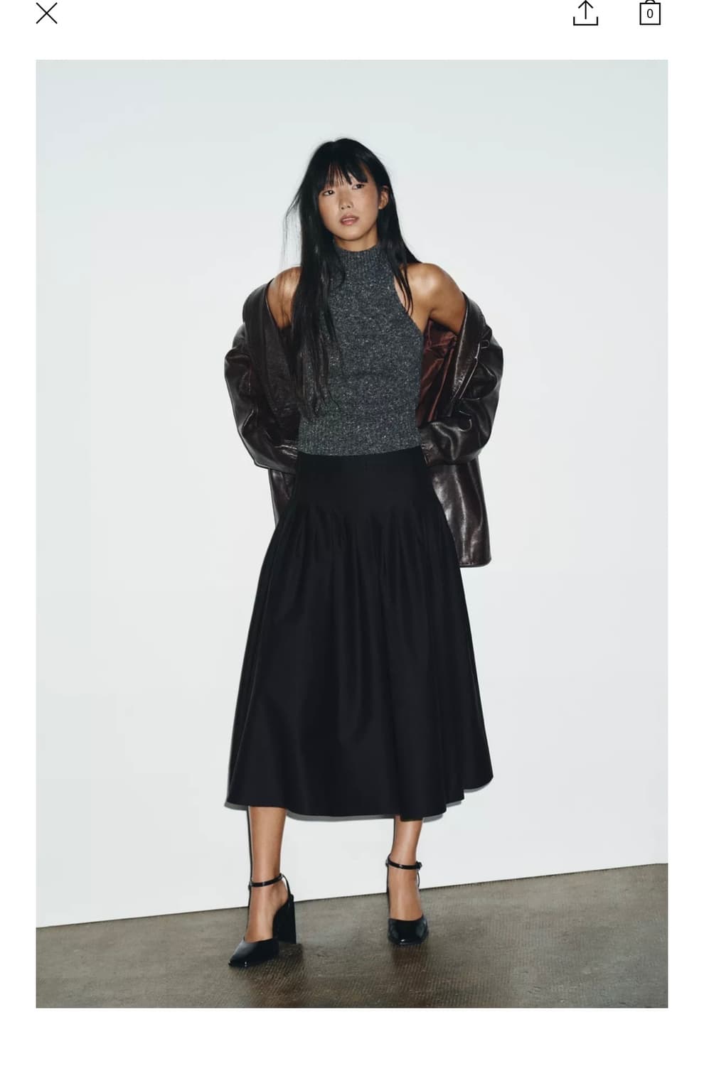 자라 플리츠 미디 스커트 s 상품이미지1