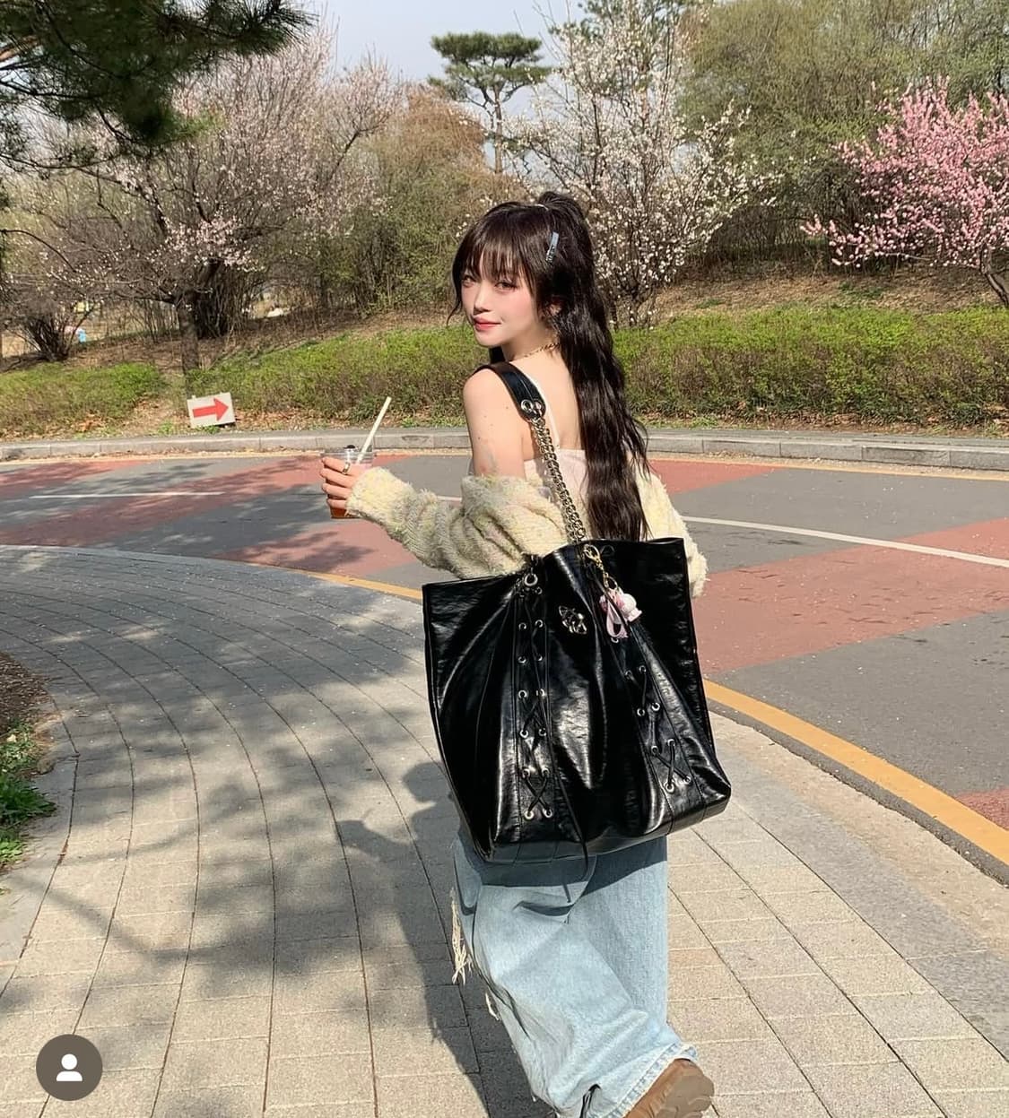 체리퀴리 레더 쇼퍼백 상품이미지4