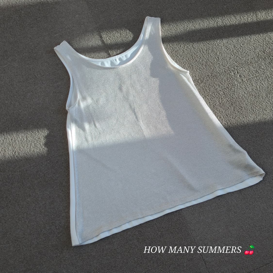 슬리브리스 글리터 아이보리/화이트 여름 상품이미지3