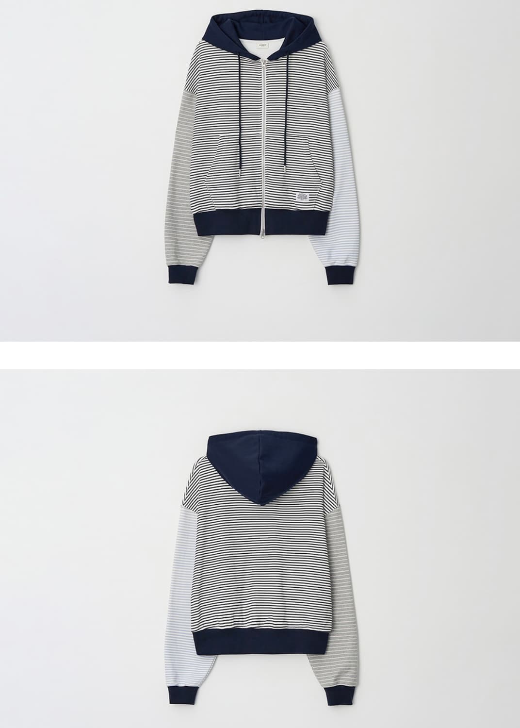 론론 3 MULTI STRIPE HOODIE ZIP UP NAVY 상품이미지2