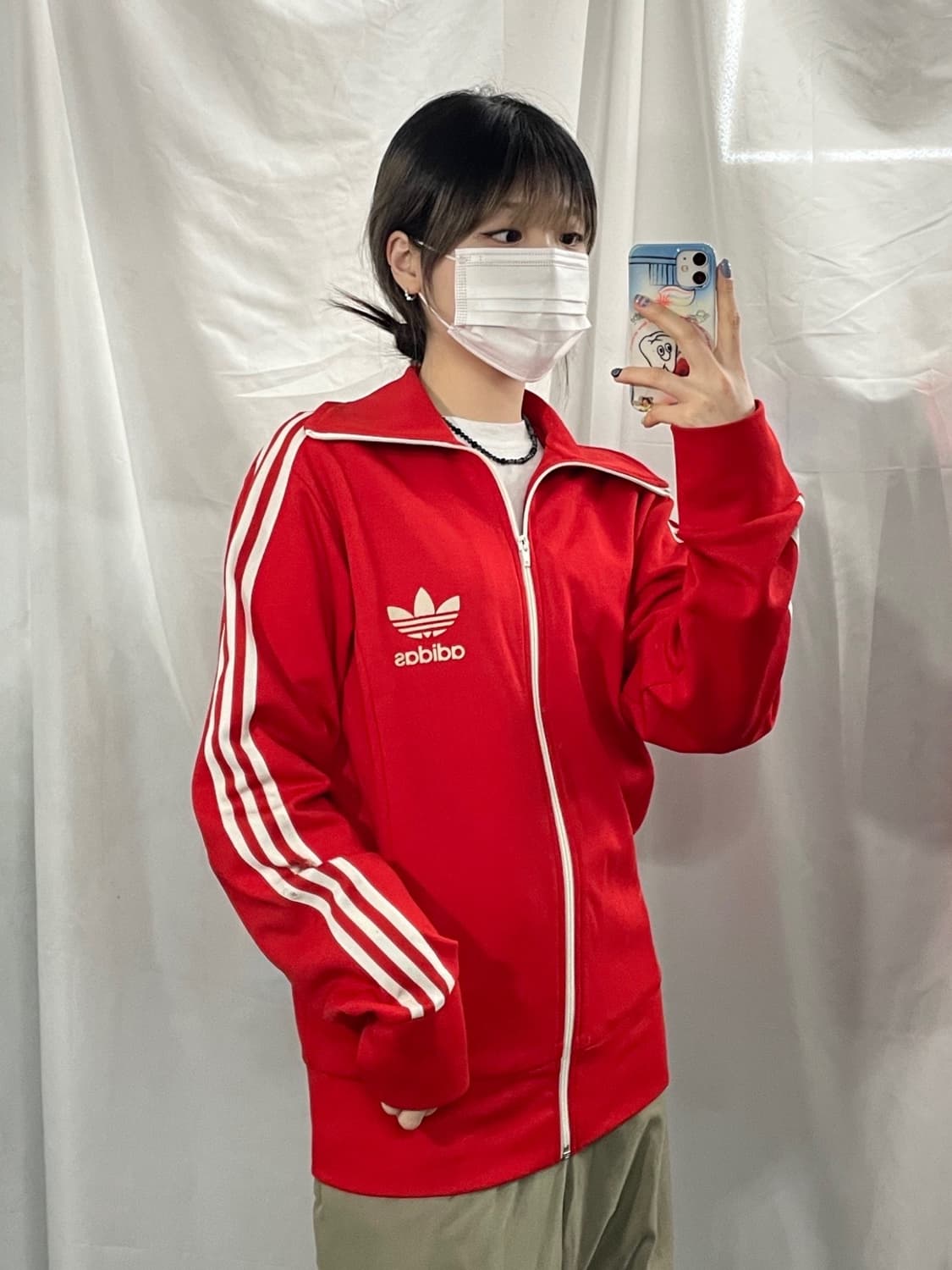 아디다스 유로파 레드 삼선 져지 M 상품이미지3