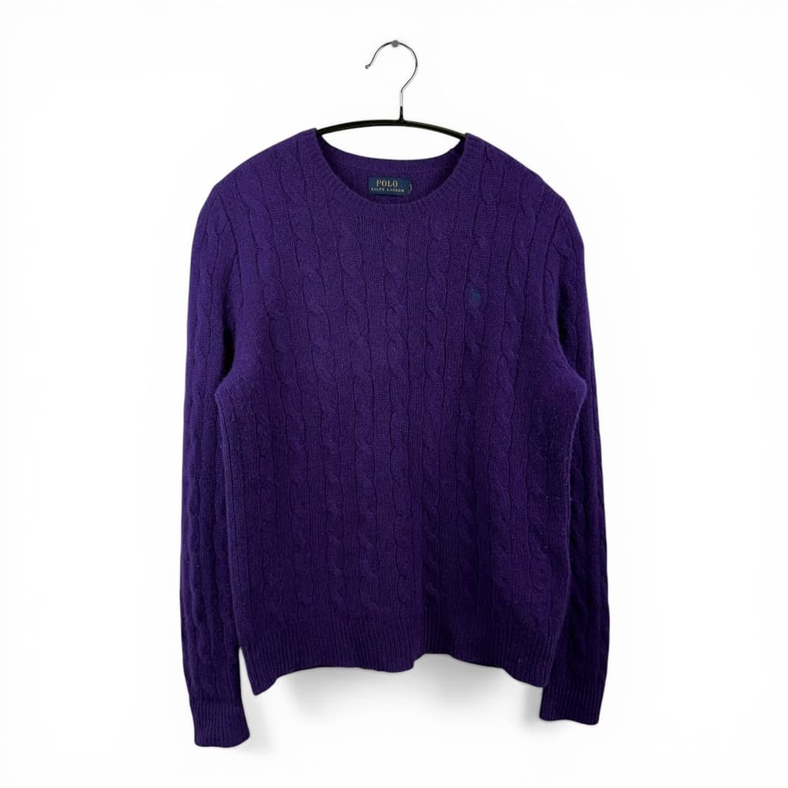 (S) 폴로 랄프로렌 울 캐시미어 케이블 꽈배기 니트 퍼플 상품이미지1