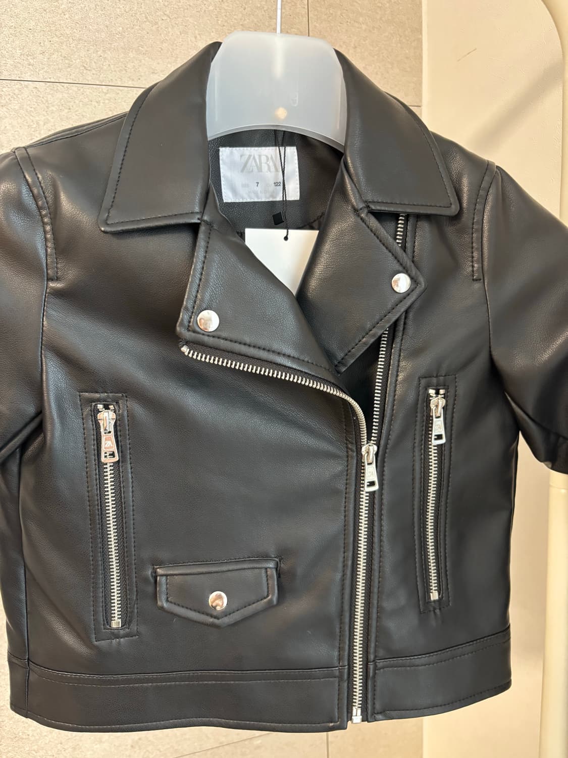 자라 키즈 블랙 레더 라이더 자켓 상품이미지7
