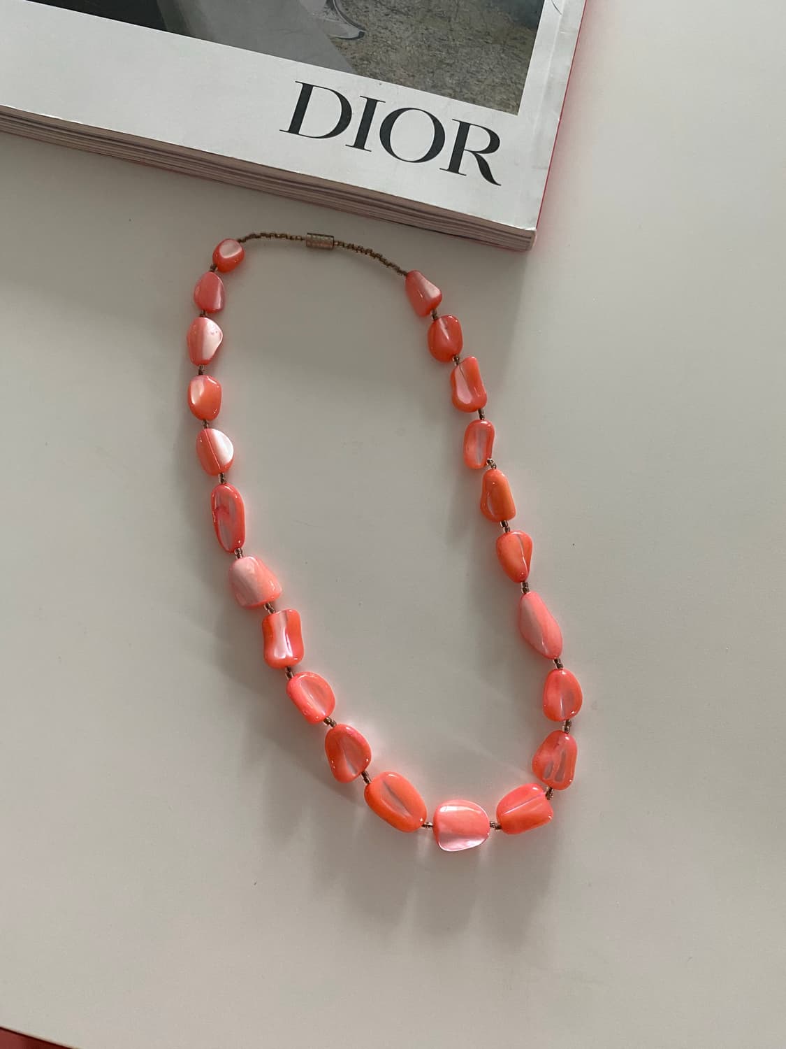 빈티지 코랄 비즈 목걸이 상품이미지1