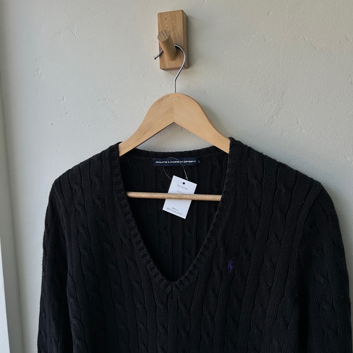 16798 - 폴로 랄프로렌 블랙 케이블 브이넥 니트  상품이미지1