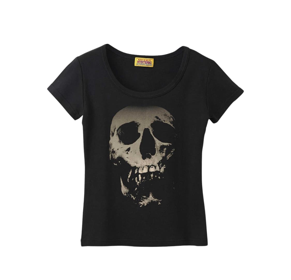 (W) 히스테릭 글래머 스컬 베리 치비 티셔츠 블랙 상품이미지1