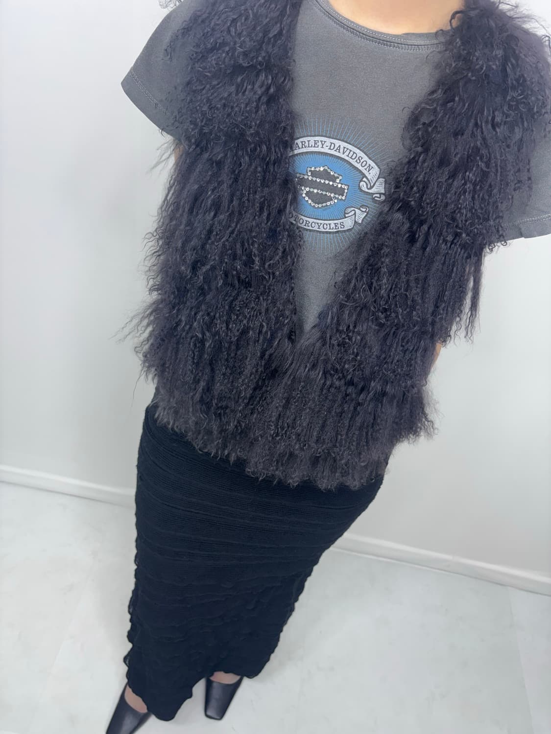 PURPLE GRAY FUR VEST 상품이미지3