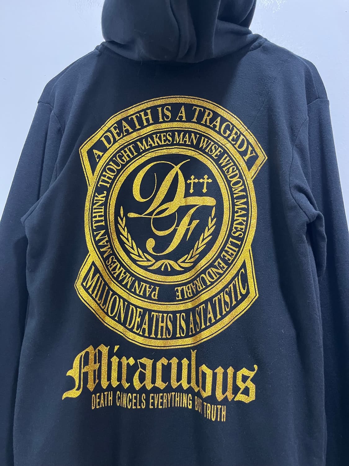 y2k 락펑크 골드 글리터 레터링 프린팅 후드집업  상품이미지7