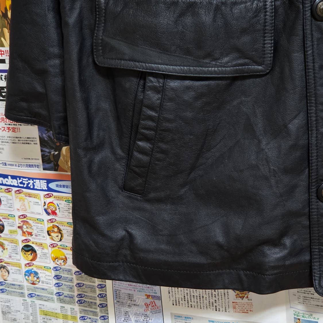 JPN 소가죽 누빔 미디 코트 자켓 상품이미지5