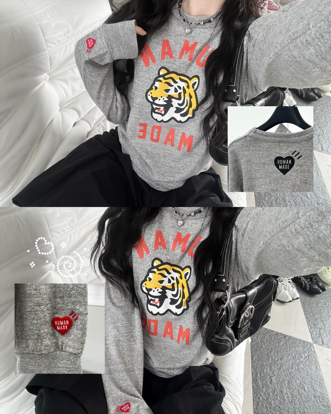 휴먼메이드 타이거 그레이 롱슬리브  상품이미지1