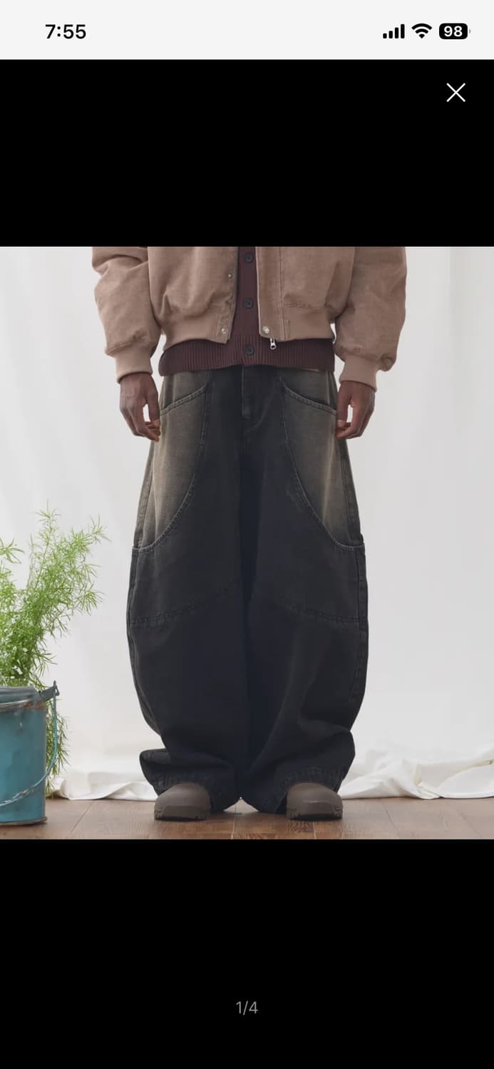 이스트서비스샵 가드닝 데님 와이드 팬츠 상품이미지1