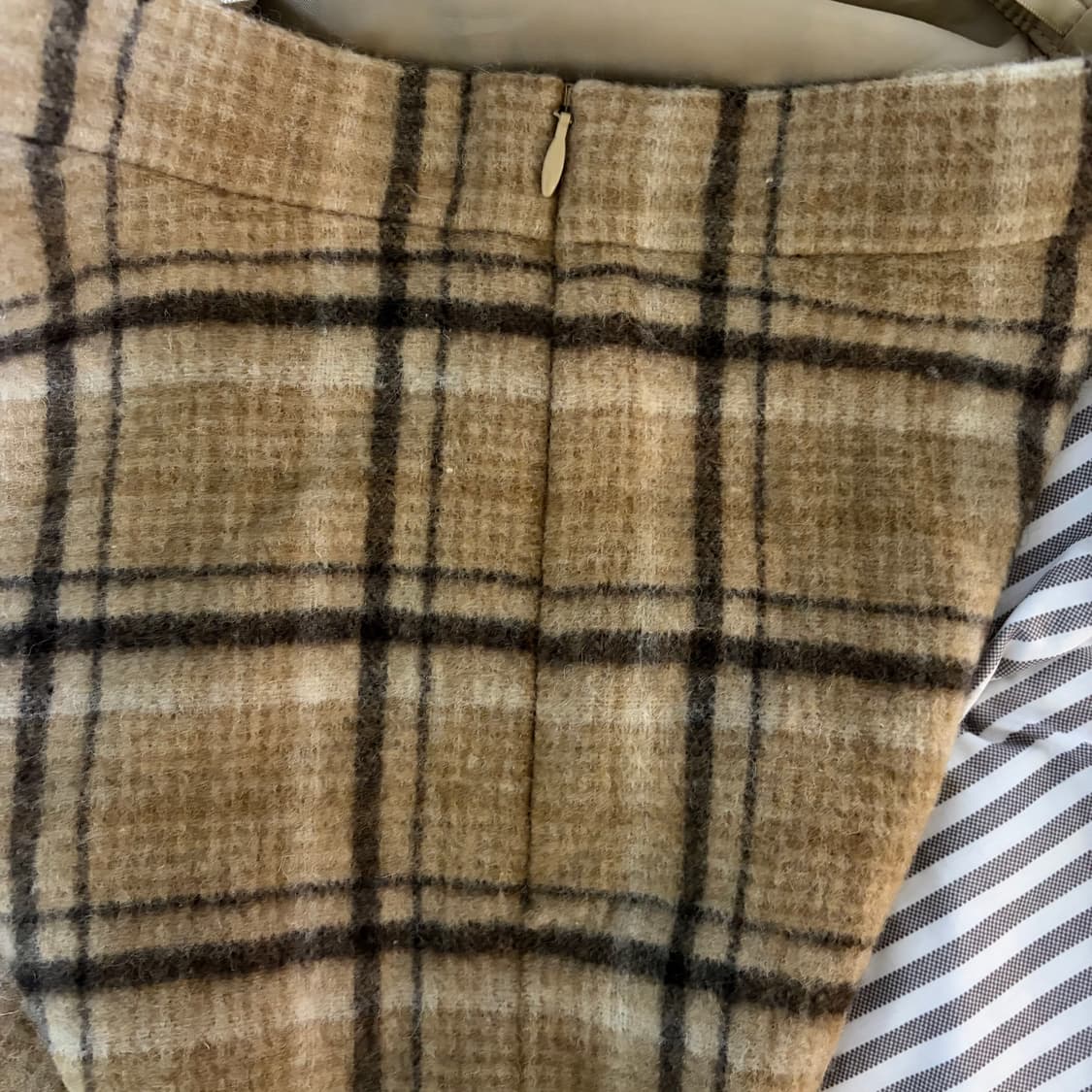빈티지 브라운 체크 울 롱스커트 상품이미지2