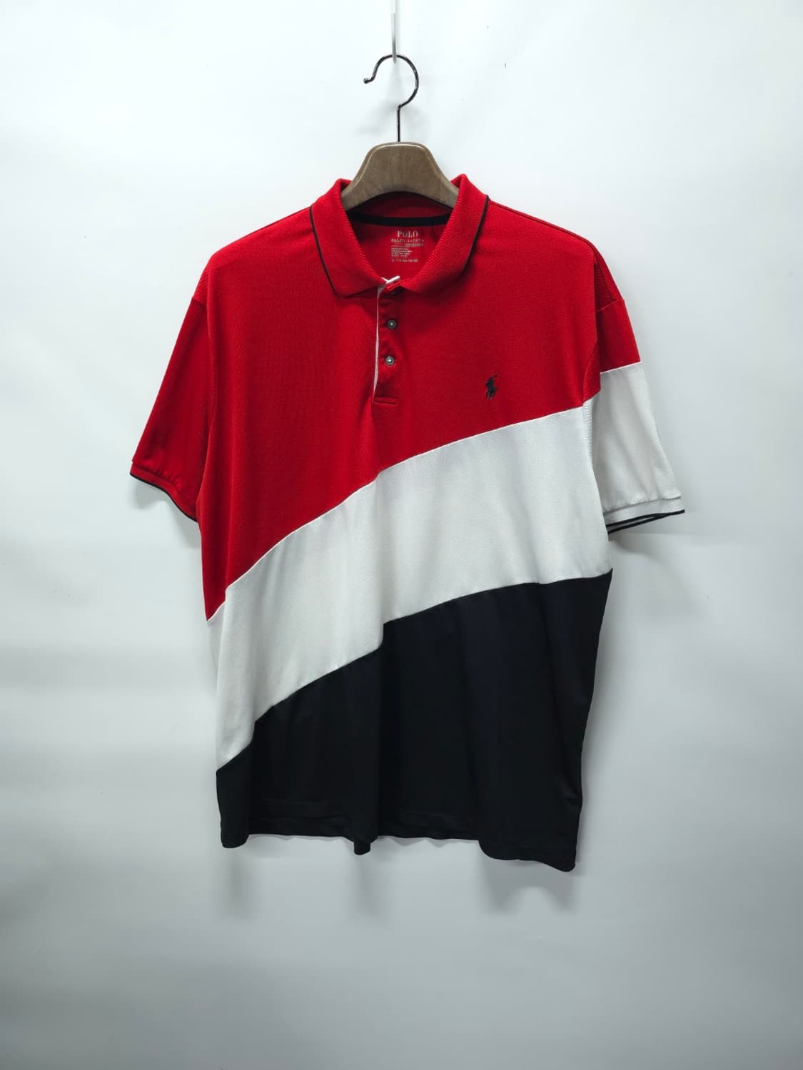 폴로랄프로렌 퍼포먼스 사선배색 기능성 남성 반팔카라티 (110~115)  상품이미지1