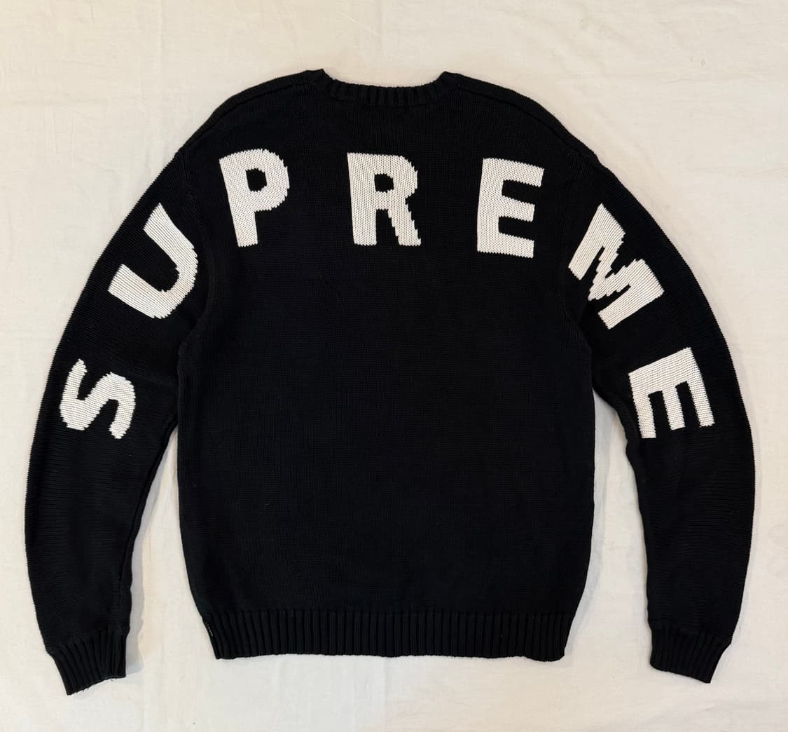 20SS 슈프림 백로고 니트 스웨터 블랙 상품이미지1