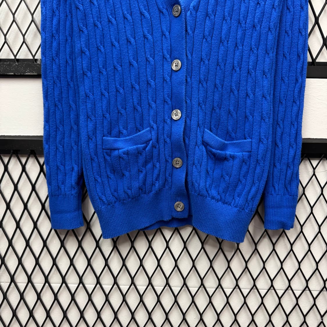 폴로 랄프로렌 케이블 니트 가디건 레드 포니 포인트 블루 상품이미지4