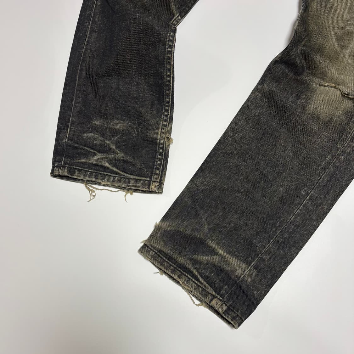 백넘버 블랙라벨 빈티지 워싱 블랙 데님 상품이미지3