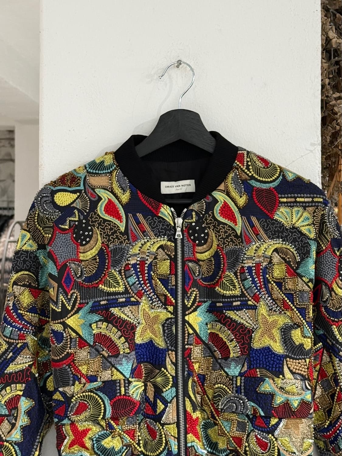 드리스 반 노튼 멀티컬러 자카드 크롭 봄버 자켓 상품이미지4