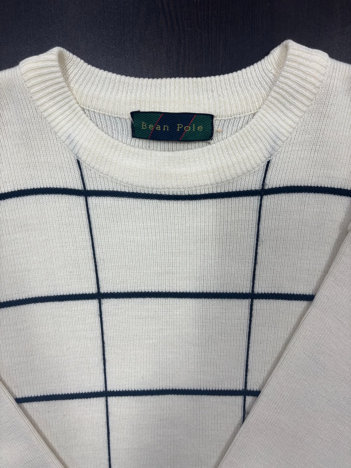 빈폴 체크 화이트 니트 상품이미지5