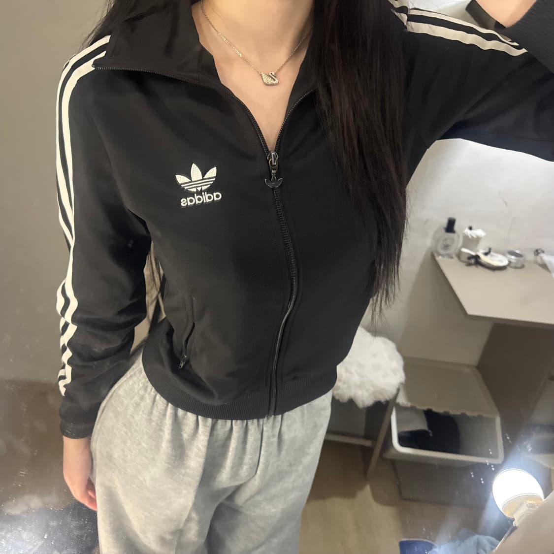 아디다스 불꽃파이어버드 트랙탑 져지 흰검 등판포인트🤍🖤 상품이미지4