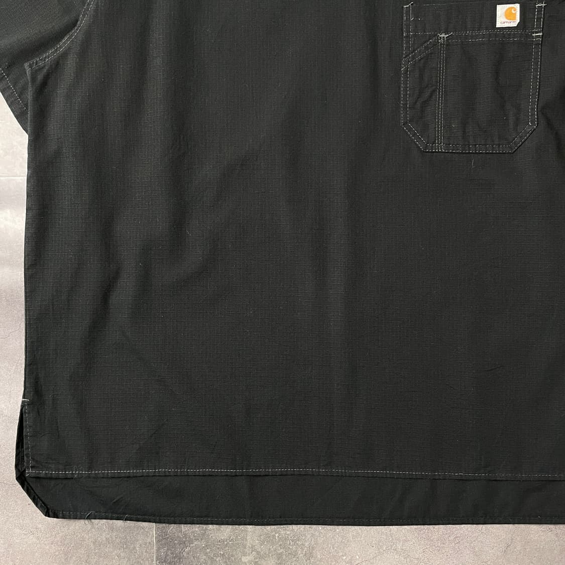 CARHARTT 칼하트 블랙 브이넥 리프스탑 워크 반팔티셔츠 A01058 상품이미지4