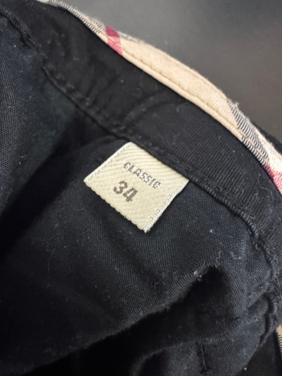 여성 버버리 브릿 블랙 치노 팬츠 33.8인치 상품이미지4