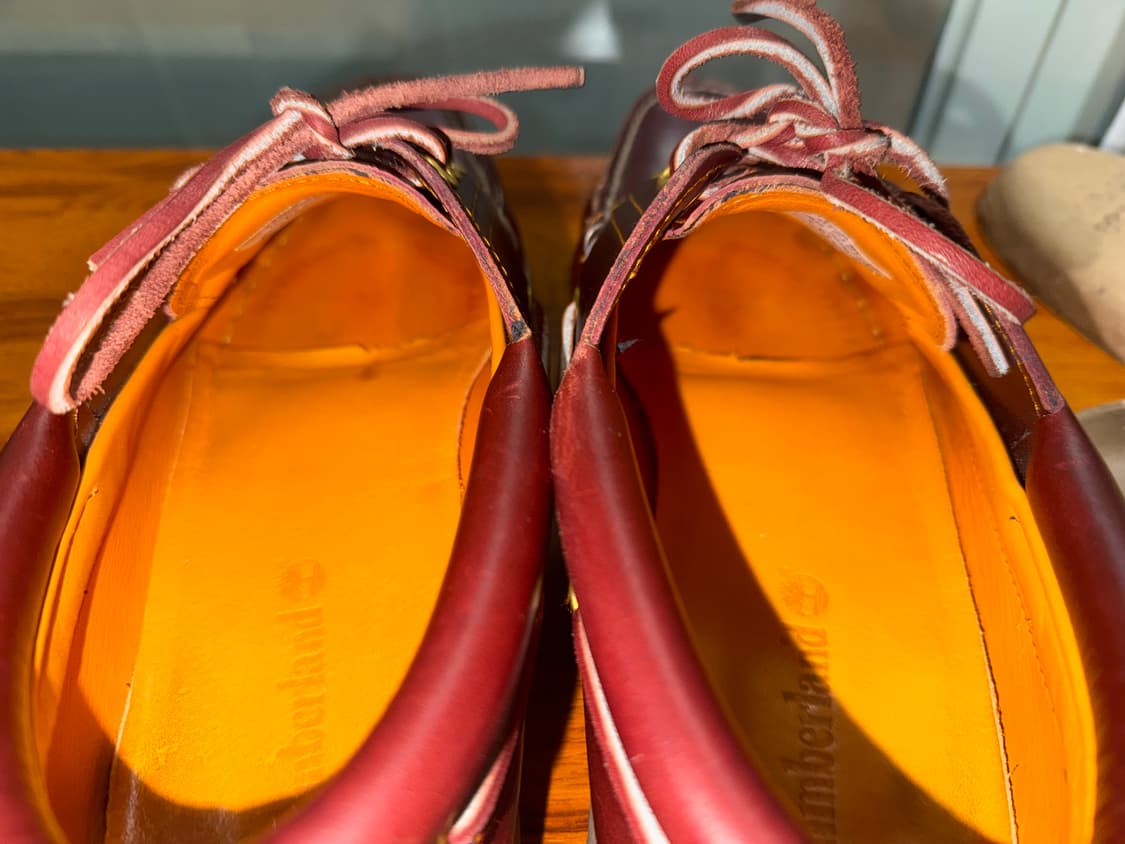 팀버랜드 남성 클래식 3아이 보트슈즈 버건디 상품이미지8